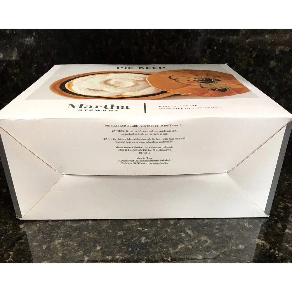NEW‎ Martha Stewart Collection Pumpkin Shaped Pie Dish & Lid Bakeware Serveware